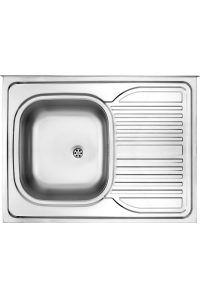 Obrázok pre 1-bowl steel sink with drainer on the right side - overlay