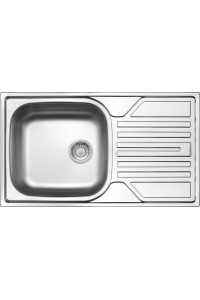 Obrázok pre 1-bowl steel sink with drainer - overlay
