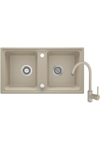 Obrázok pre Granite sink with 2-bowl faucet