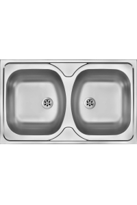 Obrázok pre 2-bowl steel sink - overlay