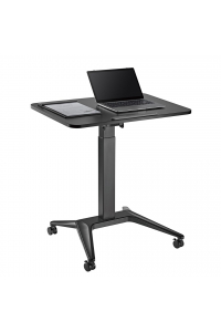 Obrázok pre Maclean MC-453 B Mobile Laptop Desk with Pneumatic Height Adjustment, Laptop Table with Wheels, 80 x 52 cm, Max. 8 kg, Height Adjustable Max. 109 cm (Black)