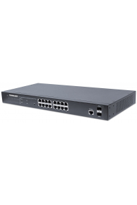 Obrázok pre Intellinet 561198 síťový přepínač Řízený L2+ Gigabit Ethernet (10/100/1000) Podpora napájení po Ethernetu (PoE) 1U Černá
