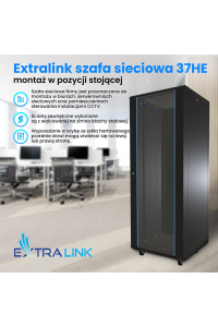 Obrázok pre Extralink Racková skříň 37U 600x1000 Černá stojící