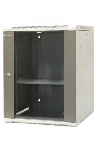 Obrázok pre EMITERNET Single hanging cabinet 19'' 15U, sheet metal/glass door, 600×600×770mm width/depth/height. EM/AP6615