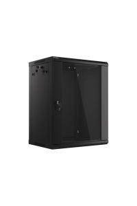 Obrázok pre Lanberg wall-mounted installation rack cabinet 19'' 15U 600x450mm black (glass door)