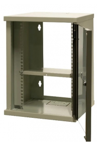 Obrázok pre EMITERNET Single hanging cabinet 10'' 9U, sheet metal/glass doors, 325×330x445mm (width/depth/height) EM/SOHO-9U