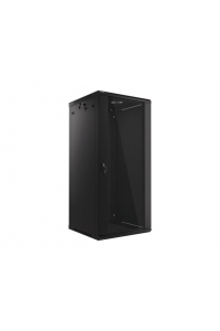 Obrázok pre Lanberg wall-mounted installation rack cabinet 19'' 27U 600x600mm black (glass door)