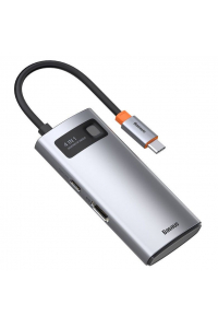 Obrázok pre Baseus Metal Gleam Series 4-in-1 USB-C Hub dokovací stanice pro přenosná zařízení Tablet / chytrý telefon Stříbrná