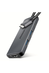 Obrázok pre Axagon HMC-5H8K USB 5Gbps hub 2x USB-A USB-C HDMI 8k/30Hz PD 100W kabel USB-C USB 3.2 Gen 1 (3.1 Gen 1) Type-C Šedá