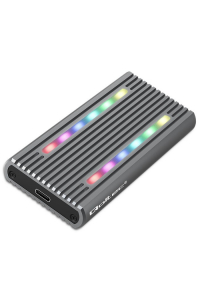 Obrázok pre Qoltec 52272 Kryt pro disk M.2 SSD | SATA | NVMe | RGB LED | USB-C | 4TB