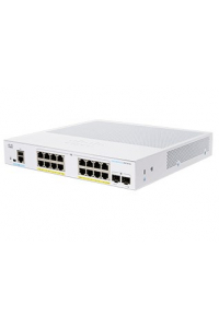 Obrázok pre Cisco CBS350-16FP-2G-EU síťový přepínač Řízený L2/L3 Gigabit Ethernet (10/100/1000) Stříbrná