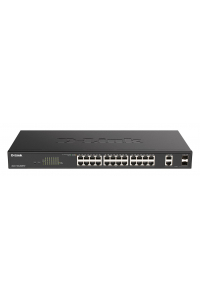 Obrázok pre D-Link DGS-1100-26MPV2/E síťový přepínač Řízený L2 Gigabit Ethernet (10/100/1000) Podpora napájení po Ethernetu (PoE) Černá