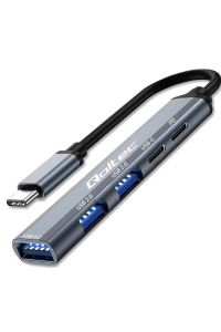 Obrázok pre Qoltec 53790 Hub adaptér USB-C 3.1 5v1 | USB-C PD| USB-C | 2x USB 2.0 | USB 3.0