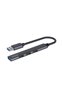 Obrázok pre SAVIO AK-70 USB-A hub - 3 × USB-A 2.0, 1 × USB-A 3.1 GEN 1, 4 v 1, 5 Gb/s