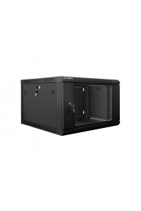 Obrázok pre Lanberg wall-mounted installation rack cabinet 19'' 6U 600x600mm black (glass door)