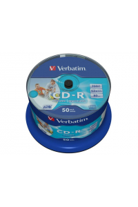 Obrázok pre Verbatim CD-R AZO Wide Inkjet Printable no ID 700 MB 50 ks.