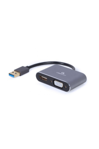 Obrázok pre Gembird A-USB3-HDMIVGA-01 USB grafický adaptér 3840 x 2160 px Šedá