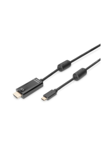 Obrázok pre Digitus AK-300330-020-S adaptér k video kabelům 2 m USB typu C DisplayPort Černá