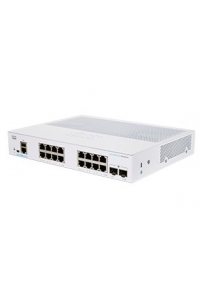 Obrázok pre Cisco CBS350-16T-2G-EU síťový přepínač Řízený L2/L3 Gigabit Ethernet (10/100/1000) Stříbrná