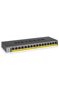Obrázok pre NETGEAR GS116LP Nespravované Gigabit Ethernet (10/100/1000) Podpora napájení po Ethernetu (PoE) Černá