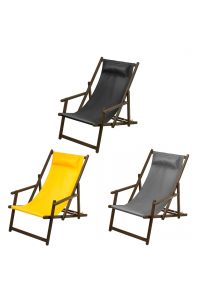 Obrázok pre Sun lounger with armrest and cushion GreenBlue Premium GB283 black