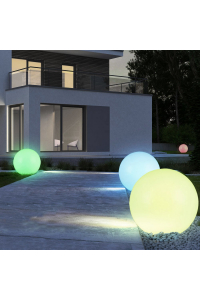 Obrázok pre Zahradní solární LED lampa volně stojící GB165 25x25x58cm koule, plné barvy LED