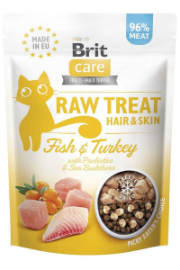 Obrázok pre BRIT Care Raw Treat Hair&Skin fish with turkey - pamlsek pro kočky - 40g