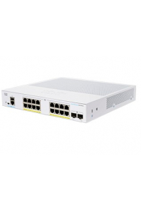 Obrázok pre Cisco CBS350-16P-2G-EU síťový přepínač Řízený L2/L3 Gigabit Ethernet (10/100/1000) Stříbrná