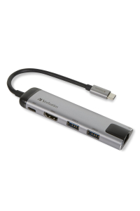 Verbatim 49141 dokovací stanice/replikátor portů USB 3.2 Gen 1 (3.1 Gen 1) Type-C Černá, Stříbrná Obrázok pre Verbatim 49141 dokovací stanice/replikátor portů USB 3.2 Gen 1 (3.1 Gen 1) Type-C Černá, Stříbrná