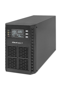 Obrázok pre Qoltec 52280 Nepřerušitelný zdroj napájení UPS | 1kVA | 1000W | Účiník 1,0 | LCD | EPO | USB | On-line