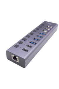 Obrázok pre i-tec CACHARGEHUB9LAN rozbočovač rozhraní USB 2.0 Type-C 5000 Mbit/s Šedá
