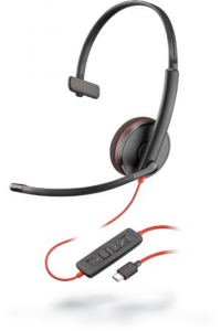 Obrázok pre POLY Blackwire C3210 Sluchátka s mikrofonem Kabel Přes hlavu Hovory/hudba USB typu C Černá, Červená