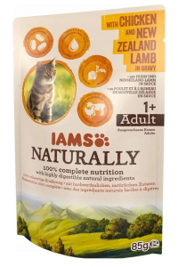 Obrázok pre IAMS Naturally Adult with chicken and New Zealand lamb in gravy - mokré krmivo pro kočky - 85g