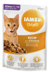 Obrázok pre IAMS Delights Kitten Chicken in gravy - mokré krmivo pro kočky - 85g