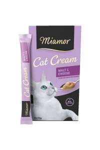 Obrázok pre MIAMOR Cat Cream Malt & Cheese - pamlsek pro kočky - 6x15g