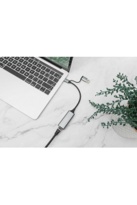 Obrázok pre Digitus DN-3028 kabelová redukce USB-C USB 3.1 RJ-45 Šedá
