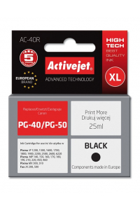 Obrázok pre Activejet Inkoust AC-40R (náhrada za Canon PG-40; Premium; 25 ml; černý)