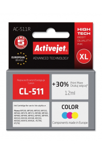 Obrázok pre Activejet Inkoust AC-511R (náhrada za Canon CL-511; Premium; 12 ml; barevný)