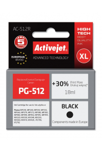 Obrázok pre Activejet Inkoust AC-512R (náhrada za Canon PG-512; Premium; 18 ml; černý)