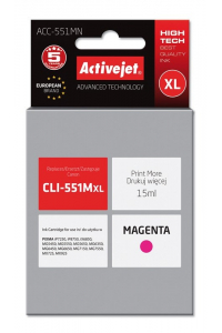 Obrázok pre Activejet Inkoust ACC-551MN (náhradní inkoust Canon CLI-551M; Supreme; 15 ml; červený)