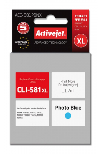 Obrázok pre Activejet Inkoust ACC-581PBNX (náhrada za CLI-581PB XL; Supreme; 11,70 ml; fotografická modrá)