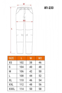 Obrázok pre NEO tools 81-233-XXXL ochranné kalhoty Černá