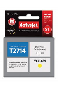 Obrázok pre Activejet Inkoust AE-27YNX (náhradní inkoust Epson 27XL T2714; Supreme; 18 ml; žlutý)