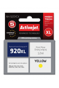 Obrázok pre Activejet AH-920YCX Inkoust (náhrada za HP 920XL CD974AE; Premium; 12 ml; žlutý)