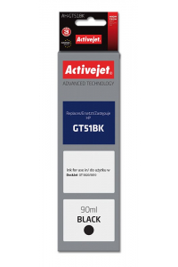 Obrázok pre Activejet AH-GT51Bk Inkoust (náhradní inkoust HP GT51BK M0H57AE; Supreme; 90 ml; černý)