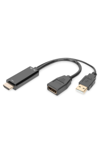 Obrázok pre Digitus AK-330101-002-S adaptér k video kabelům 0,2 m HDMI Typ A (standardní) HDMI + USB Černá