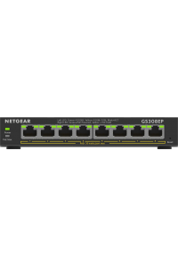 Obrázok pre NETGEAR 8-Port Gigabit Ethernet PoE+ Plus Switch (GS308EP) Řízený L2/L3 Gigabit Ethernet (10/100/1000) Podpora napájení po Ethernetu (PoE) Černá