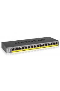 Obrázok pre NETGEAR GS116PP Nespravované Gigabit Ethernet (10/100/1000) Podpora napájení po Ethernetu (PoE) Černá