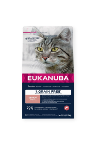 Obrázok pre EUKANUBA Grain Free Senior Salmon - suché krmivo pro kočky - 2kg