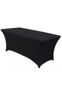 Obrázok pre Tablecloth elastic catering table cover black GreenBlue, 180x75x74cm, Spandex, GB372